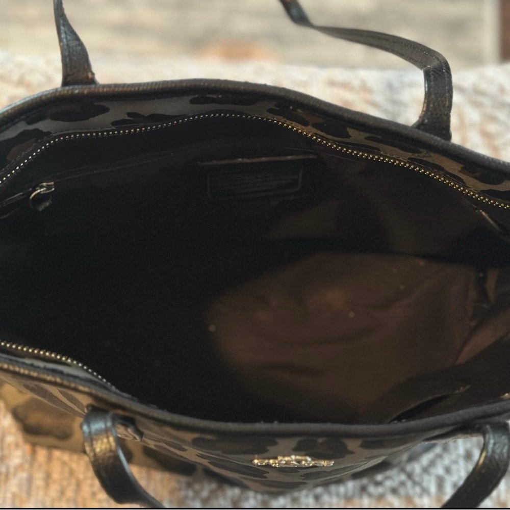 Coach Leopard Print Tote in Brown and Black - Picture 5 of 13